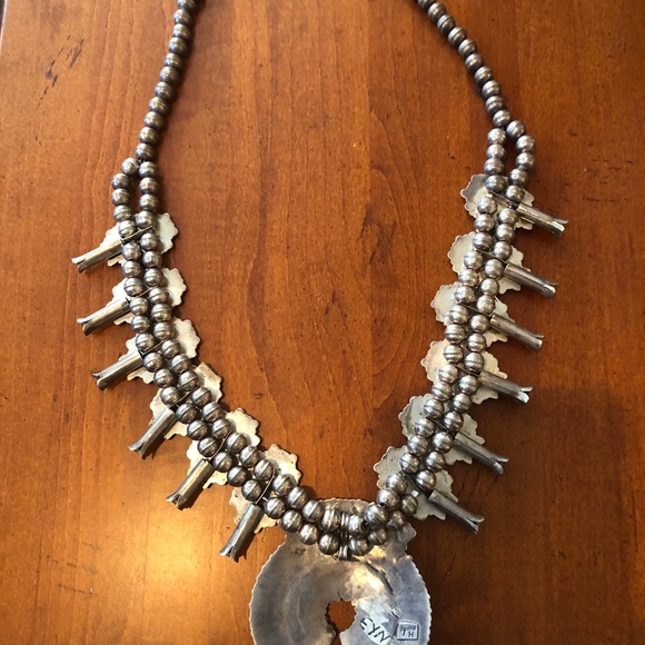Stunning vintage Zuni squash blossom necklace 🔥 - Picture 2 of 7